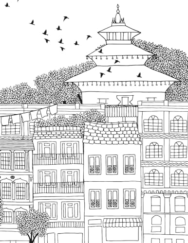 Cityscape – Colouring Book for Adults | Adult Coloring Activity Book with 32 Detailed City Designs | High-Quality Paper Suitable for Colouring Pencils, Gel Pens & Sketches