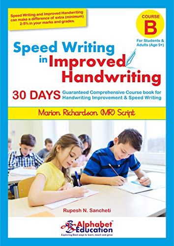 MR script and Hindi writing Combo - Speed writing in improved handwriting - Book B (For age 9+ years) - 30 Days comprehensive Handwriting practice book for speed writing and handwriting improvement