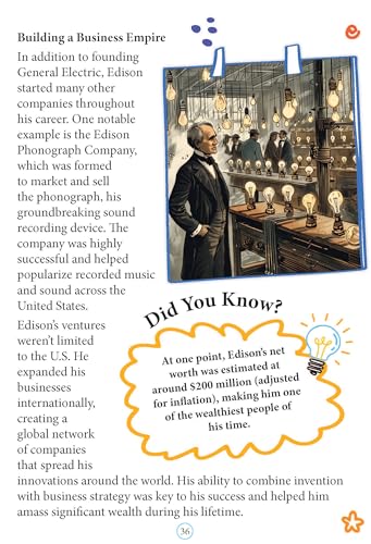Thomas Edison Biography for Kids Age 6–12 Years – Inspiring Illustrated Biography Book from Icons of Inspiration Series | Discover Invention, Curiosity & Innovation