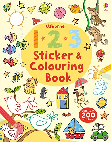 123 STICKER AND COLOURING BOOK book cover