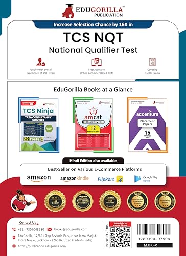 TCS NQT Book 2024 : National Qualifier Test - 16 Mock Tests (Part A and B) and 12 Sectional Tests (1000 Solved Questions) with Free Access to Online Tests