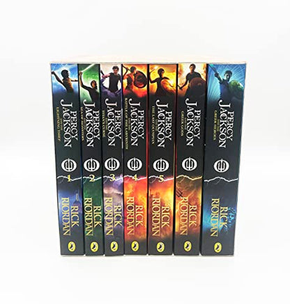 The Essential Percy Jackson Collection (7 Books Set) by Rick Riordan (Lightning Thief, Sea of Monsters, Titan's Curse, Battle of Labyrinth, Last Olympian, Greek Heroes, Greek Gods)