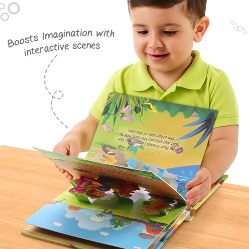 Intelliskills Premium Dino-Mite 3D Pop-Up Story Board Book for Kids, Learning & Educational Book With 5 Interactive Scenes, Fun Activity Books for 2+ Years Old, Birthday Gift, 10 Pages, BIS Certified