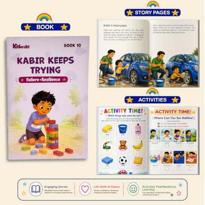 Kidureka The Tara & Kabir Story + Activity Series |10 Interactive Learning Books for Kids | Perfect for Ages 3–5 Years