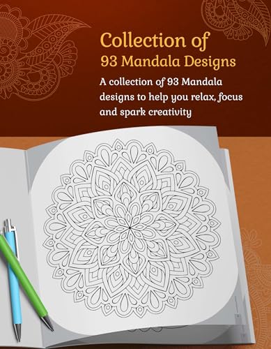Mandala Colouring Books for Adults & Teens | Relieve Stress & Boost Creativity | 93 Bold & Easy Mandala Designs with DIY Activity Sheet | Coloring reference with QR code | Set of 3