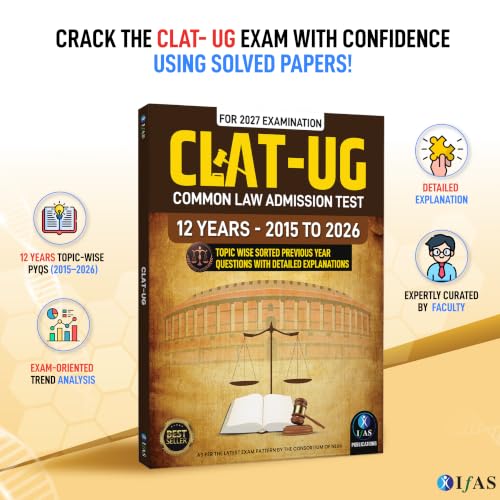 CLAT UG Books for Preparation 2027 | 12 Years (2015-2026) Previous Year Solved Papers with Detailed Solutions | CLAT Books for Preparation 2027 for CLAT UG & Law Entrance Exams | IFAS