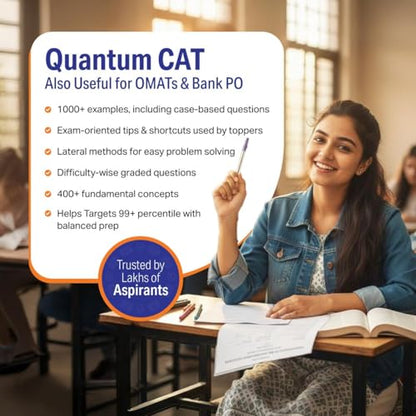 Arihant Quantum CAT Quantitative Aptitude Book | MBA Entrance Exam Preparation Guide | QA Concepts, Practice Questions & Shortcuts | Useful for CAT, ... CSAT, SSC & Bank PO | by Sarvesh K Verma