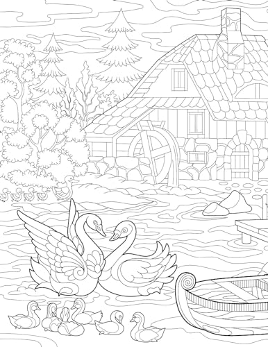 Countryside Adult Colouring Book for Adults | Beautiful Rural Landscapes, Scenic Villages & Nature Designs to Spark Creativity, Boost Focus, Relieve Stress & Promote Inner Peace