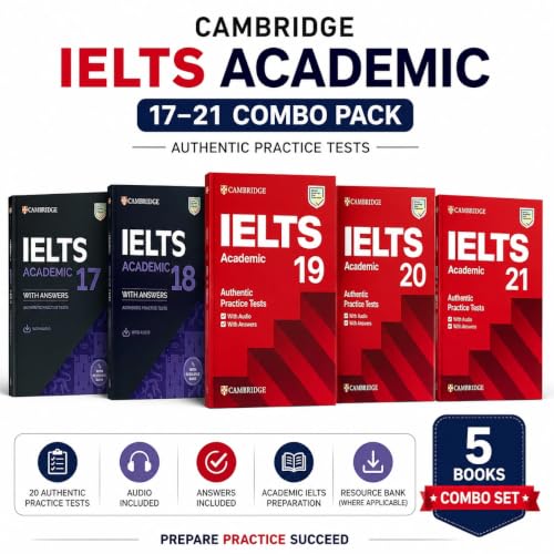 Cambridge IELTS Academic 17-21 Combo Pack, 5 Books Set