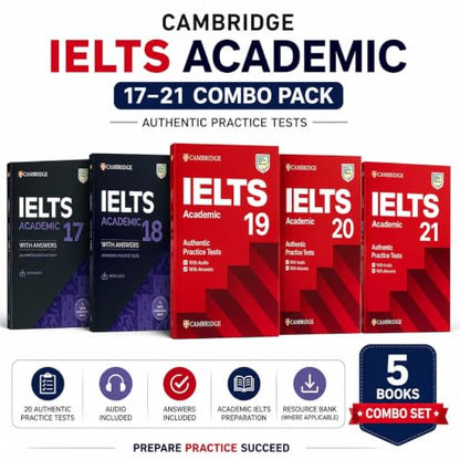 Cambridge IELTS Academic 17-21 Combo Pack, 5 Books Set
