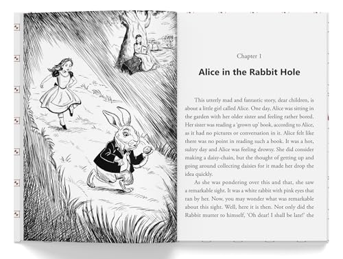 Alice in Wonderland: Illustrated Abridged Children Classics English Novel With Review Questions (Hardback)