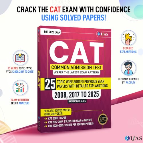 CAT Books 2026 | Chapter-Wise & Topic-Wise CAT 25 Years Solved Papers with Detailed Solutions | Best CAT PYQ Book for Exam Preparation | IFAS Publications