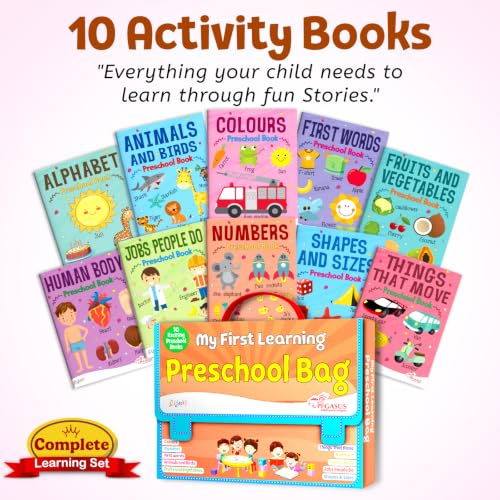 My First Learning Preschool Bag - Set of 10 Exciting Preschool Books