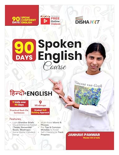 Disha 90 Days Spoken English Course | Speak Daily Use Confident English in just 90 Days | Grammar Briefs, Tips, Common Mistakes, Mind Maps & Checklist | India's Wonder Girl Janhavi Panwar