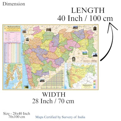 Editone International Maharashtra Road Guide & Political State Map for Wall | Competitive Exam Preparation for UPSC, IAS, IPS, with Non-Laminated ... x 28 inch) in English Medium (Maps & Atlases)