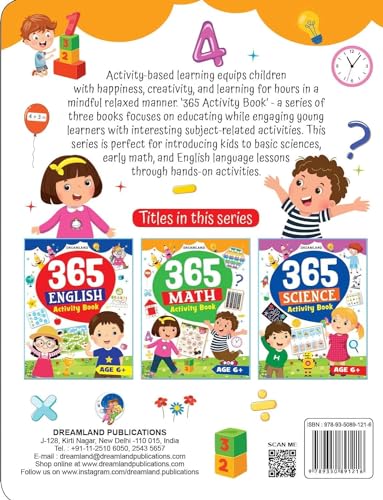 365 Maths Activity Book for Kids Ages 5-10 | Fun Math Workbook with Addition, Subtraction, Multiplication & Division | Interactive Activities to Build Confidence & Core Skills