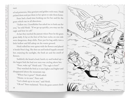 Heidi : Illustrated Abridged Children Classics English Novel with Review Questions