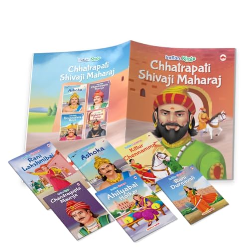 Story Books for Kids - Indian Kings and Queens (Set of 10 Books) (Illustrated) - Chandragupta Maurya, Krishnadeva Raya, Ashoka, Rana Pratap, Shivaji, ... Bai- Biographies for Children - Age 6+