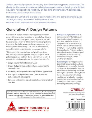 Generative AI Design Patterns: Solutions to Common Challenges When Building GenAI Agents and Applications (Full Colour Indian Reprint)