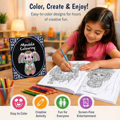 Animals Mandala Art Colouring Book 2026 for Kids (6-12 Years), Adults & Teens | Majestic Animal Art and Craft | tear out sheets | Stress Relief Art Therapy Coloring Books | Drawing & Painting Kit