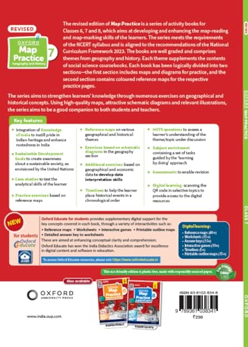 Oxford Map Practice Book 7 | Geography and History | As per NCF 2023