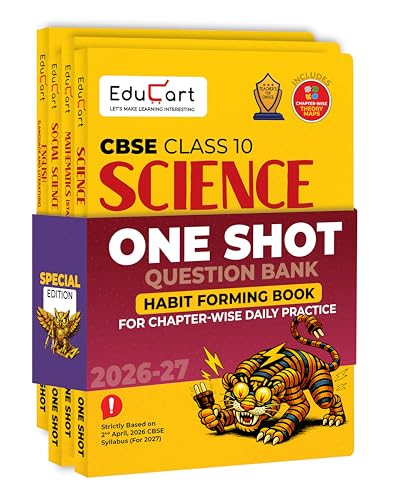 Educart CBSE Class 10 One Shot Question Bank Bundle 2026–27 | Science, Maths Standard, English & SST | Chapterwise NCERT Qs, PYQs & Competency-Based Qs | CBSE 2027 Exam