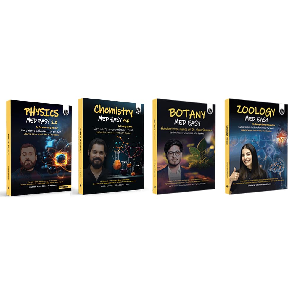 PW Chemistry, Physics, Botany and Zoology Med Easy Handwritten Notes Combo set of 4 Books | Notes, Formulas, Tips & Tricks for NEET/JEE & Board Exams [Paperback] PW