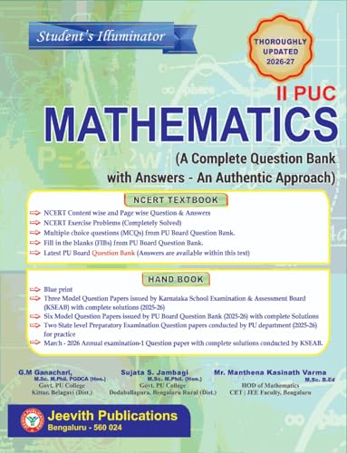 Jeevith 2nd PUC - MATHEMATICS - Student's Illuminator|A Complete Question Bank With Answers- An Authentic Approach| Thoroughly Updated For 2026-27|