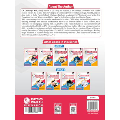 PW CA Intermediate Corporate & Other Laws Concept Book By Chaitanya Jain | ICAI Aligned Content, PYQs, Practice Questions, Detailed Solutions, Latest Syllabus For Jan 2027 Exams