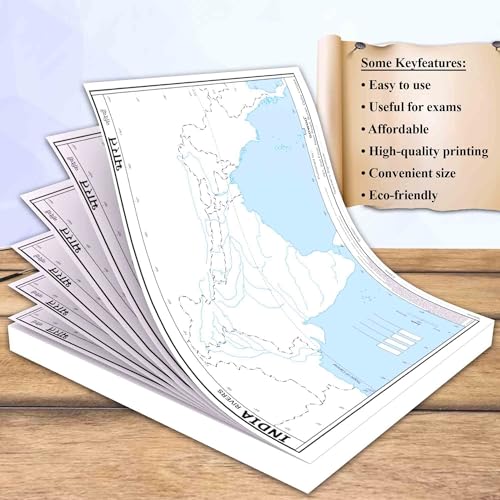 SMALL - 100 INDIA RIVER OUTLINE MAP FOR SCHOOL and SMALL - 100 WORLD RIVER OUTLINE MAP FOR SCHOOL | Combo of 2