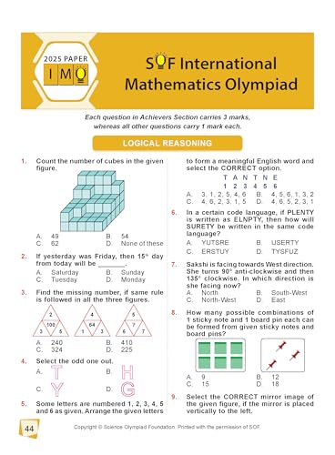 MTG International Mathematics Olympiad (IMO) Workbook Class 5 - Chapter-wise MCQs with Achievers Section - SOF Olympiad Books For 2026-27 Exam