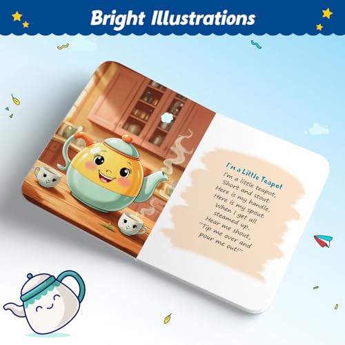 Kids' First Nursery Rhymes Padded Board Book, Colourful Illustrated Nursery Rhymes for 1-5 Years, Board Book for Toddlers