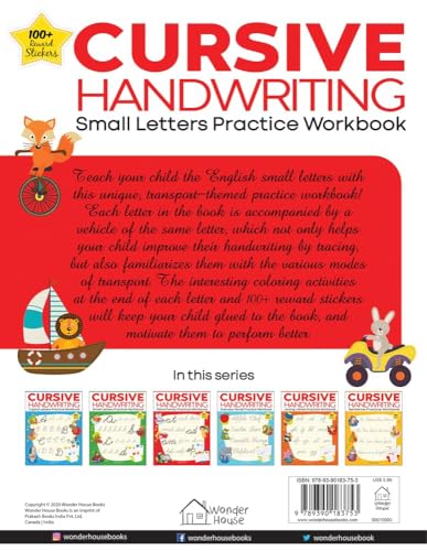 Cursive Handwriting – Small Letters: Practice Workbook | Ages 5–8 Years | Step-By-Step Letter Formation | Tracing Practice |Kids Fine Motor Skills | Premium Paperback | Children | Latest Edition