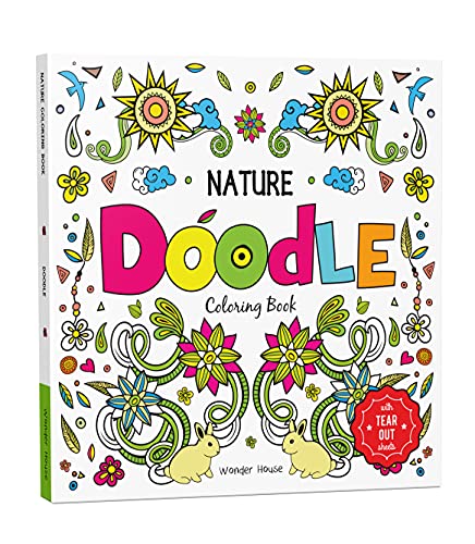 Nature Doodle Coloring Book : Children Coloring Book With Tear Out Sheets book cover