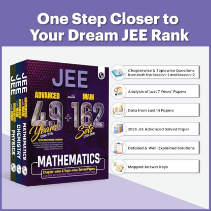 PW JEE Advanced 49 Years (2026-1978) with JEE Main 162 Sets PYQs (2026-2019) Physics, Chemistry, Maths Combo Set of 3 | Chapterwise and Topicwise Solved Papers For JEE 2027 Exams