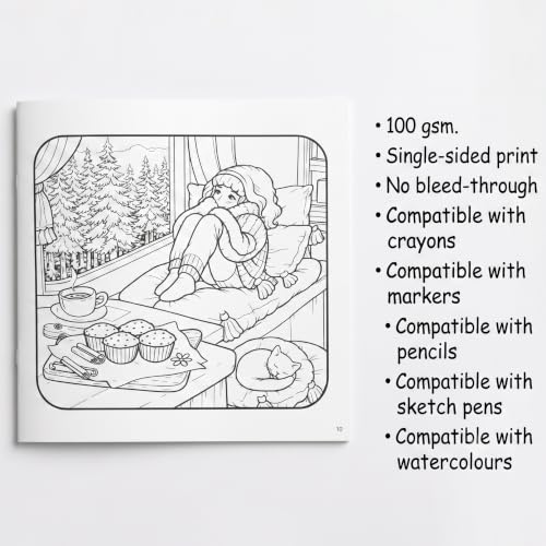 Cozy Cravings Colouring Book – Cute Dessert Colouring Book for Adults, Teens & Kids | Girly Moments, Cozy Girl Moments, Cakes, Coffee, Ice Cream, Sweet Treats & Easy Colouring Pages (Cozy Series)
