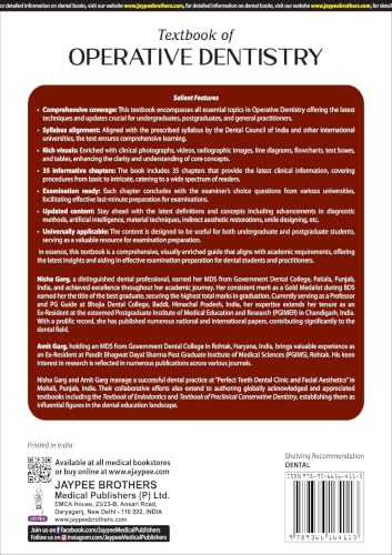 Textbook of Operative Dentistry, 5/E for BDS Students and Dental Practitioners | 35 Chapters, DCI Syllabus-Aligned with 18 Free Online Videos, Clinical Case Photos and Comparison Tables: 1