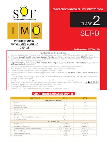 MTG IMO Olympiad 10 Previous Years Papers Class 2 Mathematics (2025-2021 Set A & B) - Model Test Papers with 24 Sample OMR Sheets | PYQ Book For SOF Olympiad 2026-27 Exam