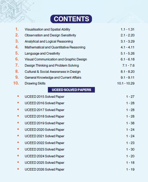 UCEED 2027 Study Guide | 12 Years Solved Papers (2015–2026) | Design Aptitude, Spatial Reasoning & Part-B Drawing Prep | Concept-Based B.Des Entrance Guide