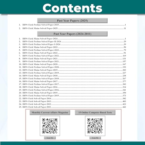 PW IBPS Clerk 27 Year-wise Prelims & Mains Previous Year Solved Papers Till Nov 2025 with 15 Online CBT Tests For Exam 2026-27 | 3750 PYQs | English Edition
