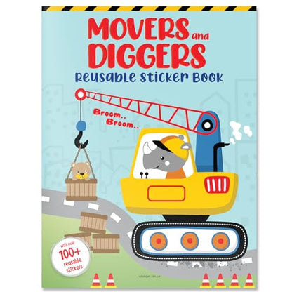 Movers and Diggers Reusable Sticker Book For Children
