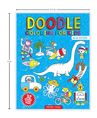 Doodle Coloring For Kids - Blue Edition