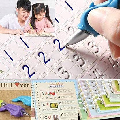 ZOQWEID Magic Practice Copybook (4 BOOK + 1 pen + 10 REFILL) Number Tracing Book for Preschoolers with Pen, Magic Calligraphy Copybook Set(19*13 CM) 2026: ENGLISH