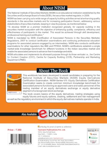 NISM X Taxmann's Equity Derivatives – Textbook on Indian Equity Derivatives Market—Futures | Options | Strategies | Clearing | Margining | Accounting | Tax—Worked out Against Live NSE & BSE Quotes