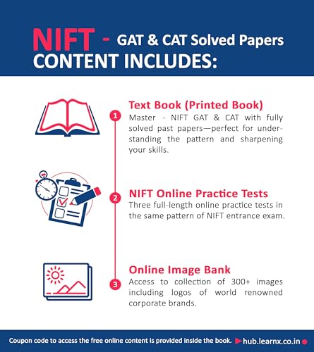 NIFT - GAT & CAT Solved Papers [Year-wise] with 3 Online Practice Tests