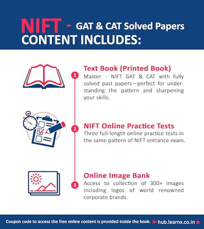 NIFT - GAT & CAT Solved Papers [Year-wise] with 3 Online Practice Tests