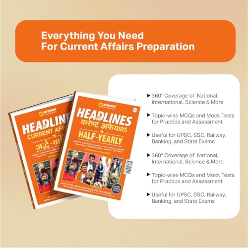 Arihant Headlines Speedy Current Affairs Half-Yearly 2026 (January-June) | National & International Events, Acts & Who's Who | One-Liners, Infographics | For UPSC, SSC, Banking, Railway & State Exams