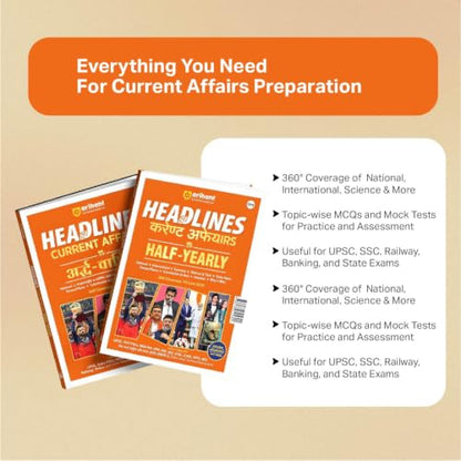 Arihant Headlines Speedy Current Affairs Half-Yearly 2026 (January-June) | National & International Events, Acts & Who's Who | One-Liners, Infographics | For UPSC, SSC, Banking, Railway & State Exams