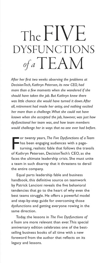 The Five Dysfunctions of a Team: A Leadership Fable