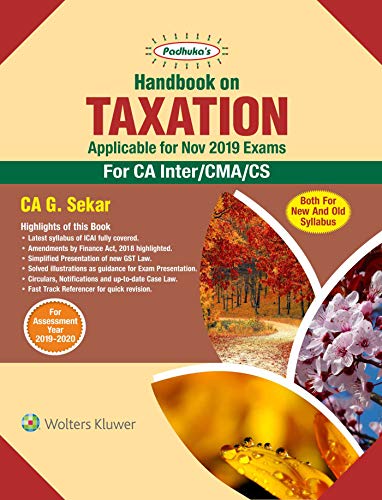 Handbook on Taxation Applicable for nov 2019 Exams for CA Inter/CMS/CS (2019-2020) book cover